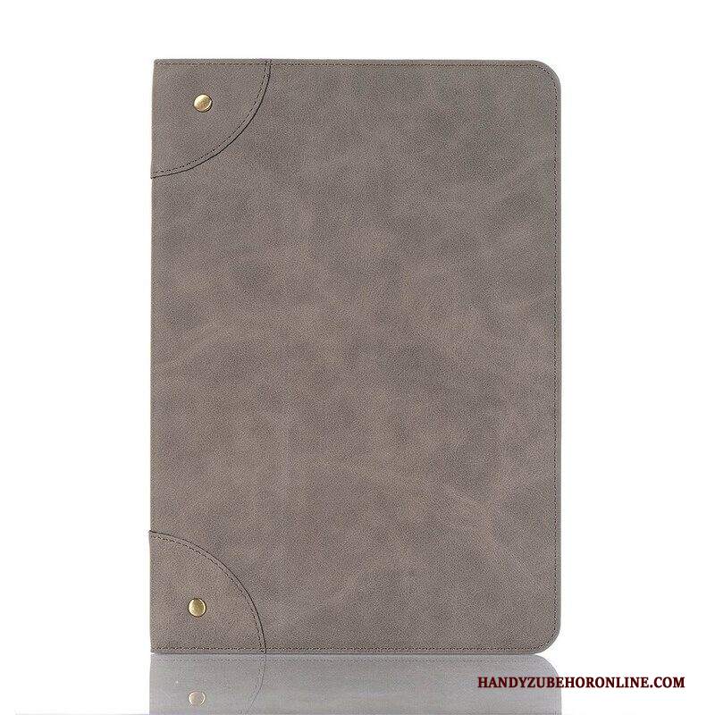 Custodia in pelle Samsung Galaxy Tab S8 Plus / Tab S7 Plus Rivetti Vintage In Ecopelle