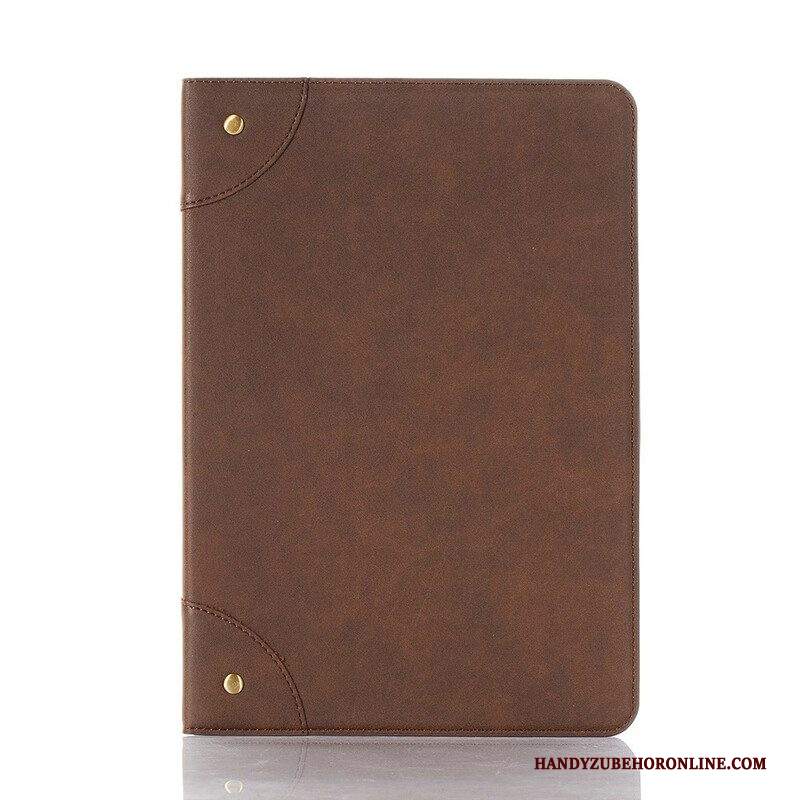 Custodia in pelle Samsung Galaxy Tab S8 Plus / Tab S7 Plus Rivetti Vintage In Ecopelle