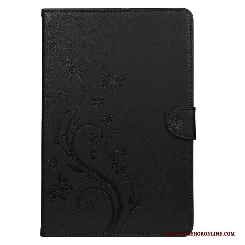 Custodia in pelle Samsung Galaxy Tab S8 / Tab S7 Farfalle Floreali