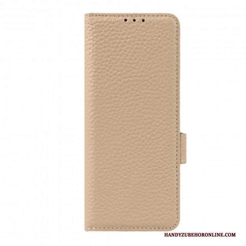 Custodia in pelle Samsung Galaxy Z Fold 3 5G Vera Pelle Di Litchi