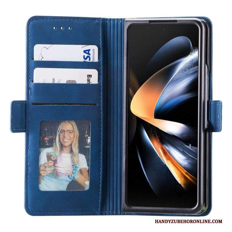 Custodia in pelle Samsung Galaxy Z Fold 4 Casedance Serie Valzer 001