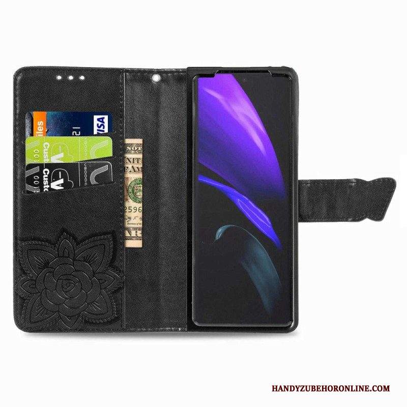 Custodia in pelle Samsung Galaxy Z Fold 4 Farfalla Gigante