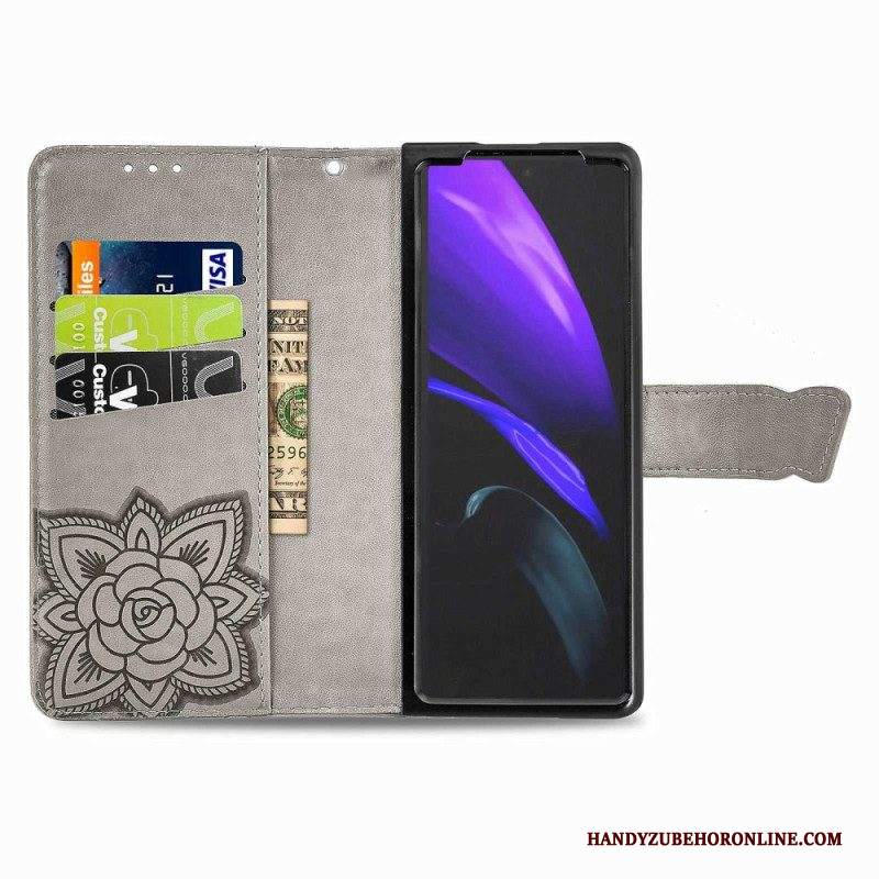 Custodia in pelle Samsung Galaxy Z Fold 4 Farfalla Gigante