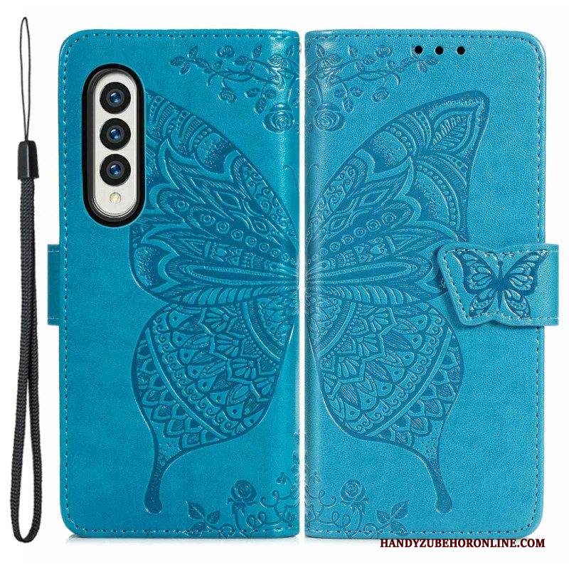 Custodia in pelle Samsung Galaxy Z Fold 4 Farfalla Gigante