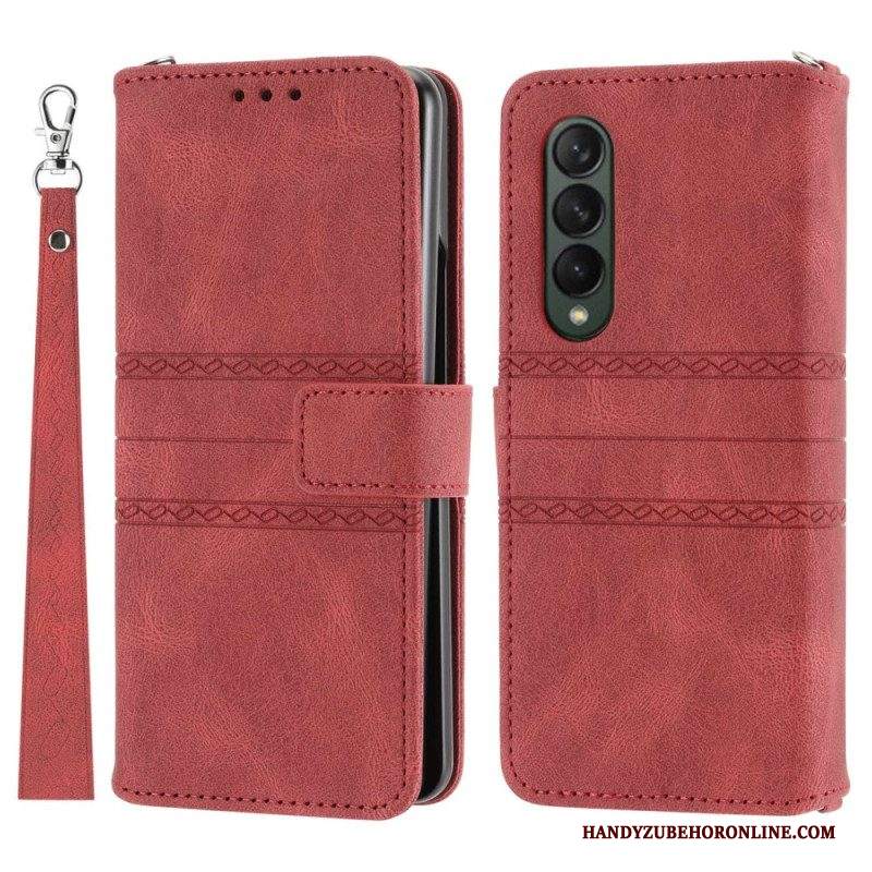 Custodia in pelle Samsung Galaxy Z Fold 4 Modello Di Cintura In Ecopelle