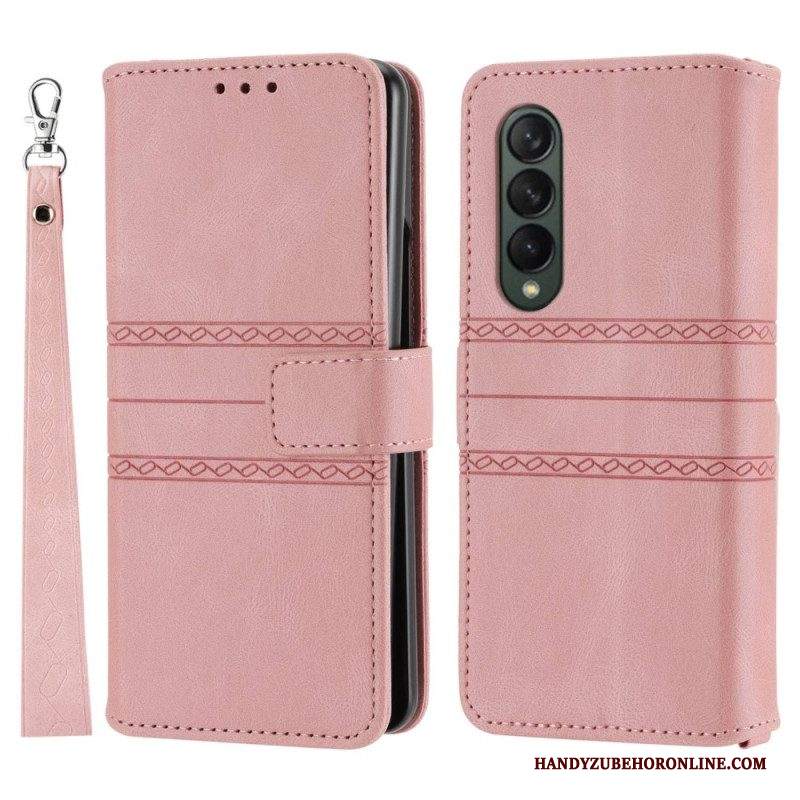 Custodia in pelle Samsung Galaxy Z Fold 4 Modello Di Cintura In Ecopelle