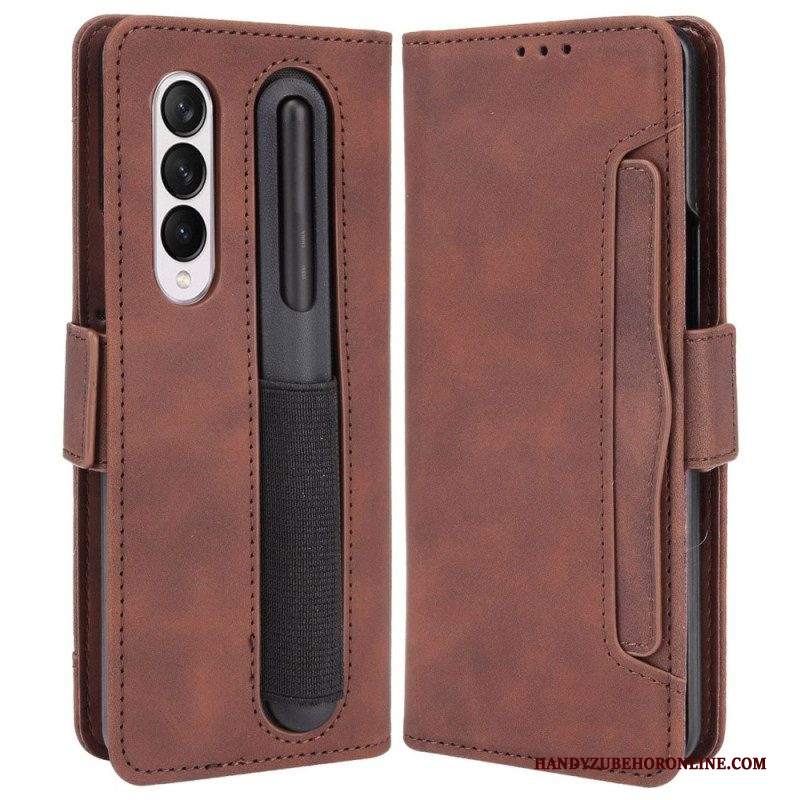 Custodia in pelle Samsung Galaxy Z Fold 4 Spia Con Pen Storage