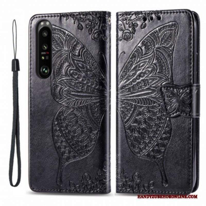 Custodia in pelle Sony Xperia 1 III Mezze Farfalle