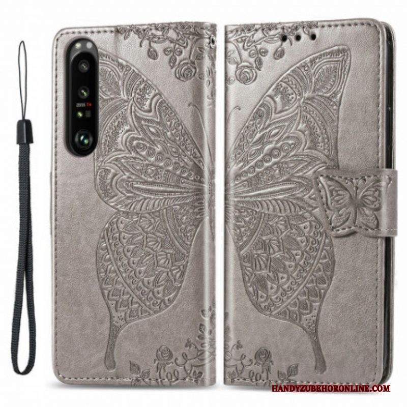 Custodia in pelle Sony Xperia 1 III Mezze Farfalle