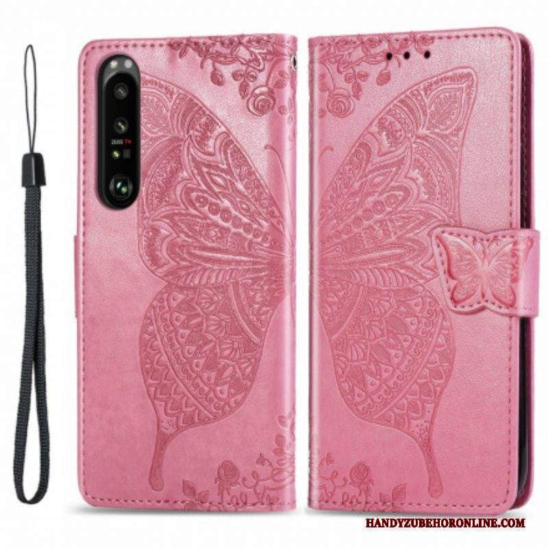 Custodia in pelle Sony Xperia 1 III Mezze Farfalle