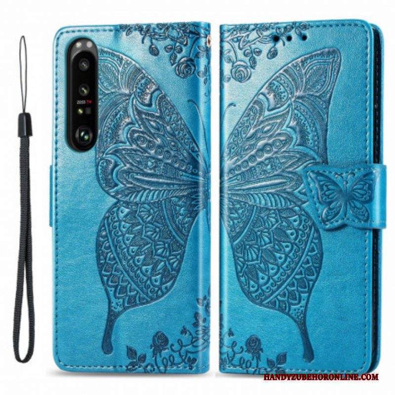 Custodia in pelle Sony Xperia 1 III Mezze Farfalle