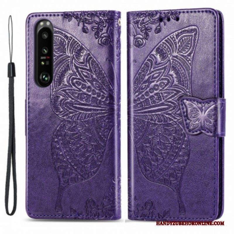 Custodia in pelle Sony Xperia 1 III Mezze Farfalle