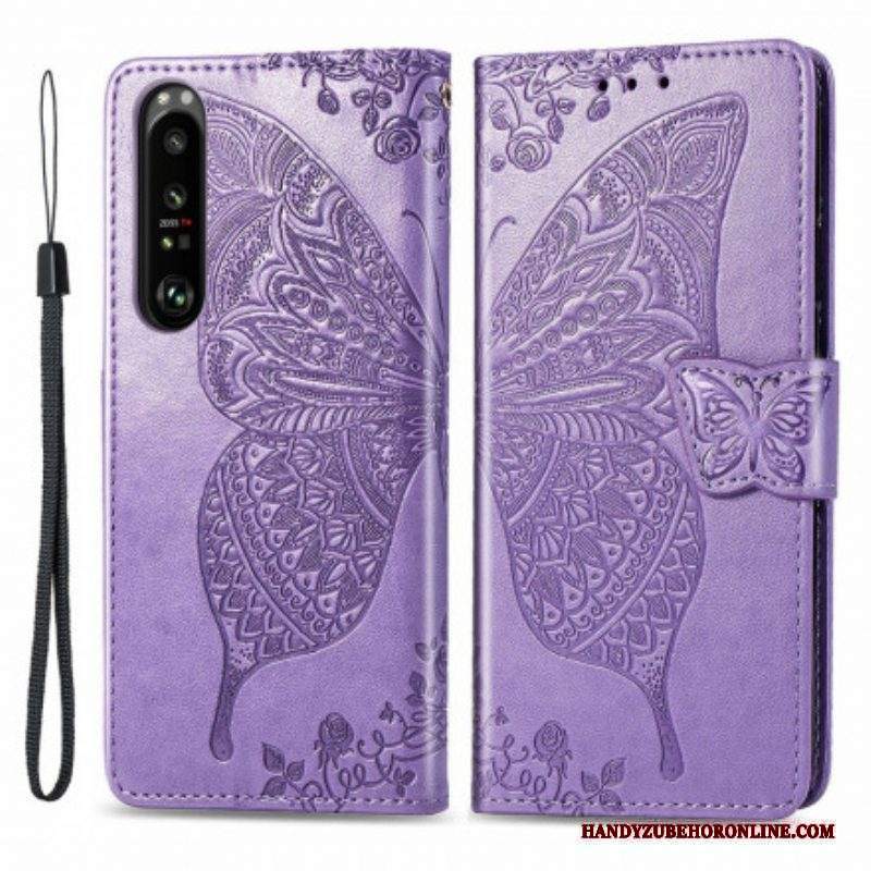 Custodia in pelle Sony Xperia 1 III Mezze Farfalle