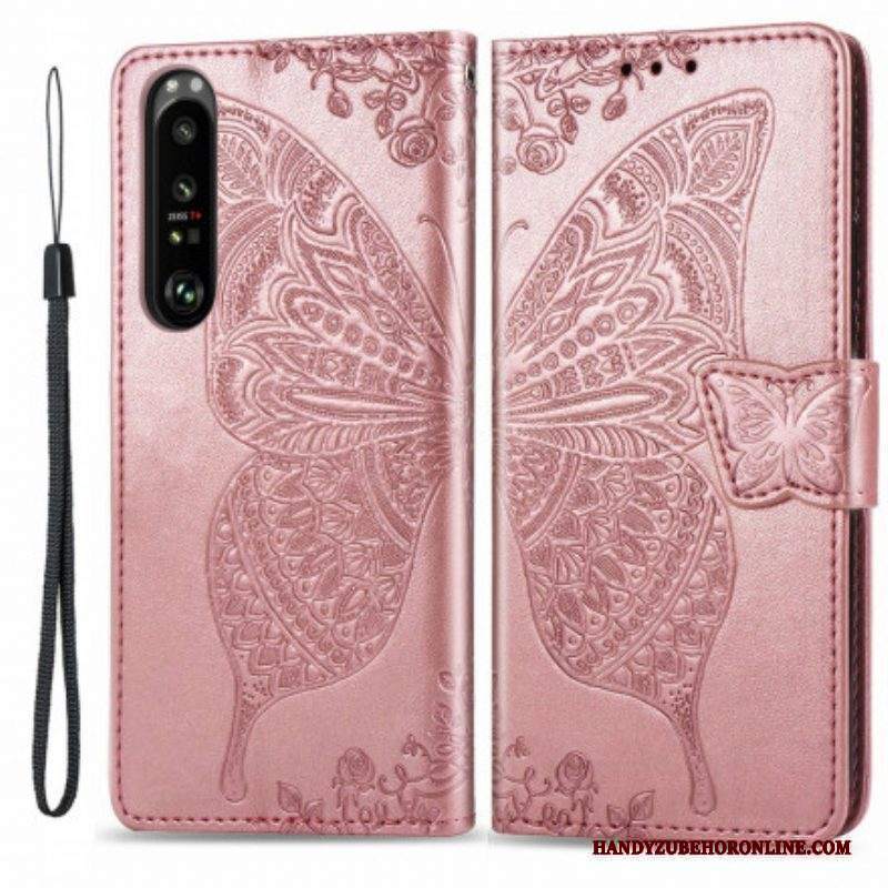 Custodia in pelle Sony Xperia 1 III Mezze Farfalle