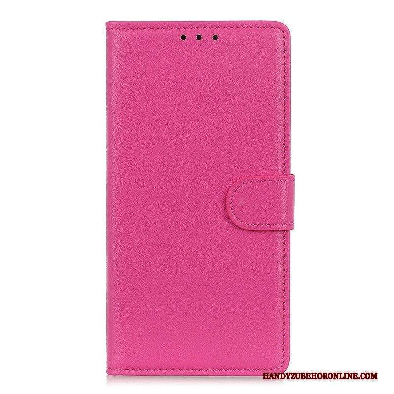 Custodia in pelle Sony Xperia 1 IV Ecopelle Tradizionale Litchi