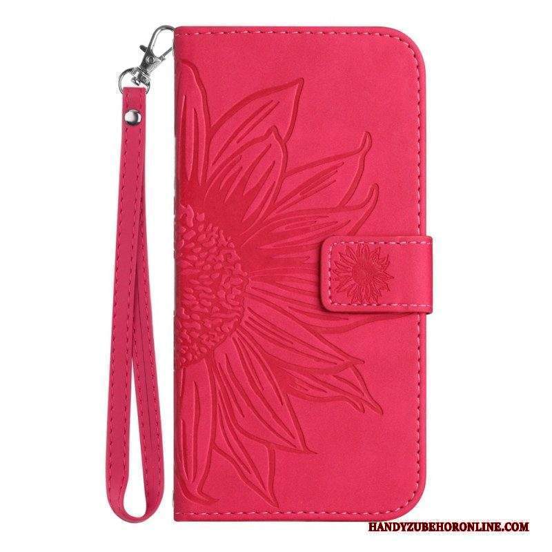 Custodia in pelle Sony Xperia 1 IV Girasole Strappy