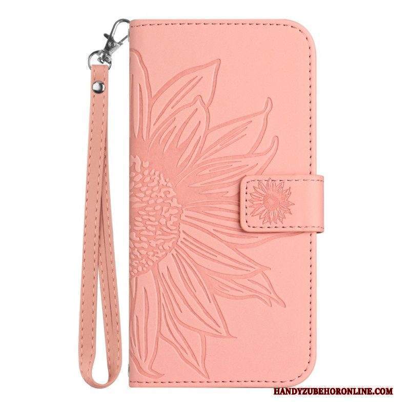 Custodia in pelle Sony Xperia 1 IV Girasole Strappy