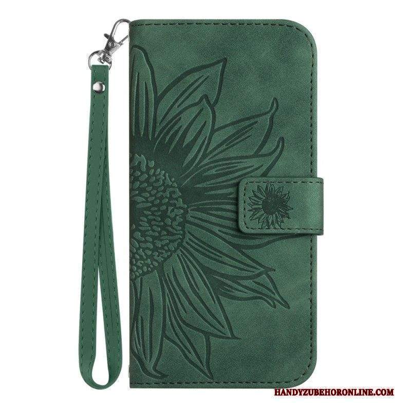 Custodia in pelle Sony Xperia 1 IV Girasole Strappy