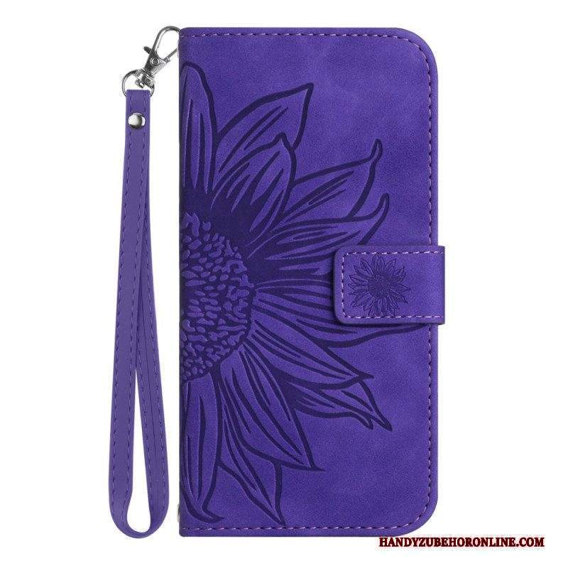 Custodia in pelle Sony Xperia 1 IV Girasole Strappy