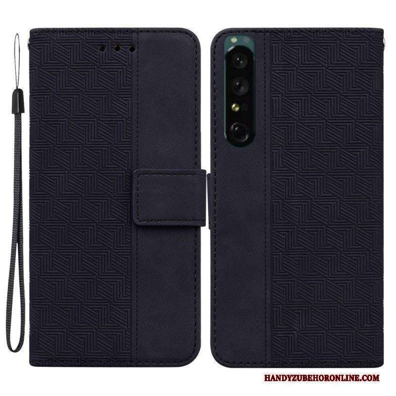 Custodia in pelle Sony Xperia 1 IV Modello Con Cinturino