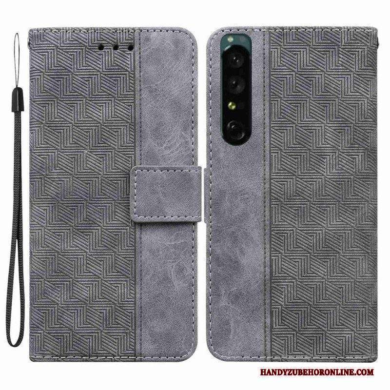 Custodia in pelle Sony Xperia 1 IV Modello Con Cinturino