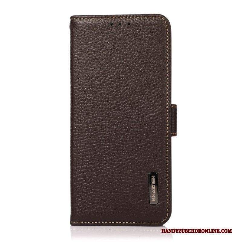 Custodia in pelle Sony Xperia 1 IV Pelle Litchi Khazneh Rfid