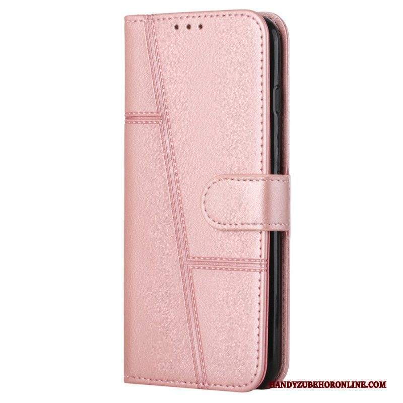 Custodia in pelle Sony Xperia 1 IV Stile Geometrico In Pelle Con Cinturino