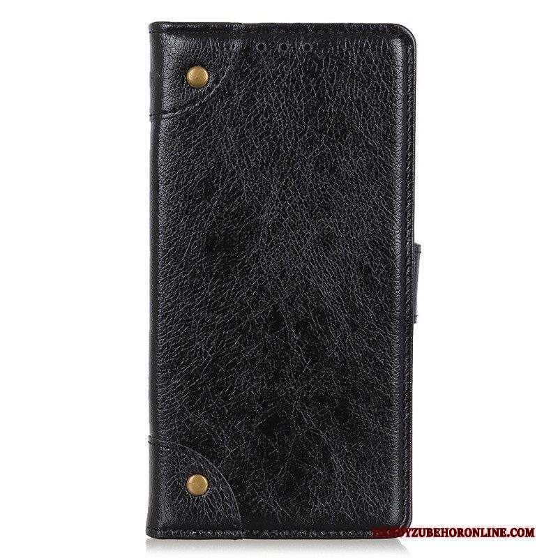 Custodia in pelle Sony Xperia 1 IV Stile Nappa Con Rivetti