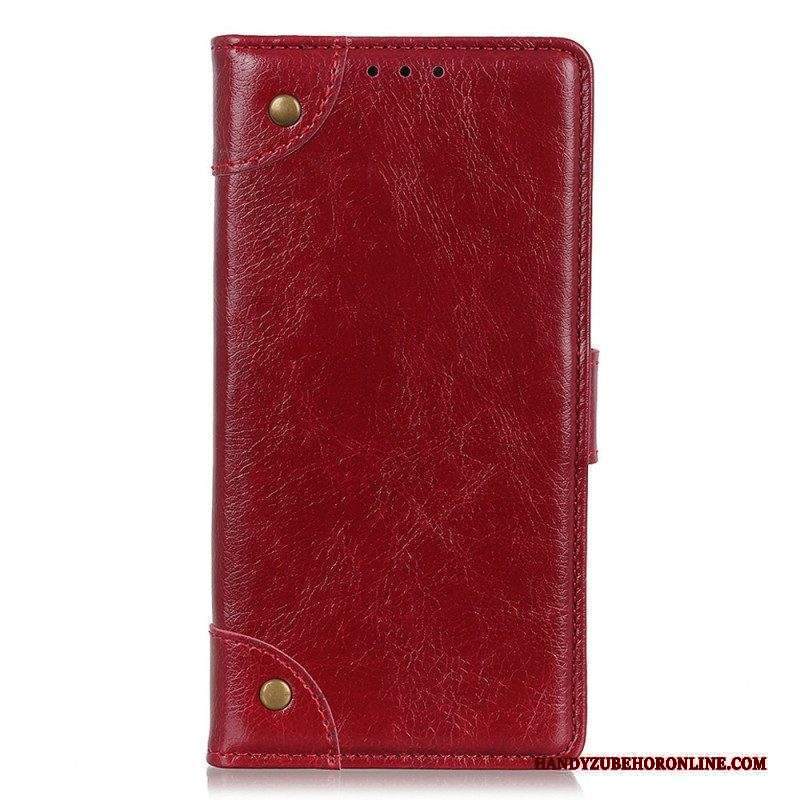 Custodia in pelle Sony Xperia 1 IV Stile Nappa Con Rivetti