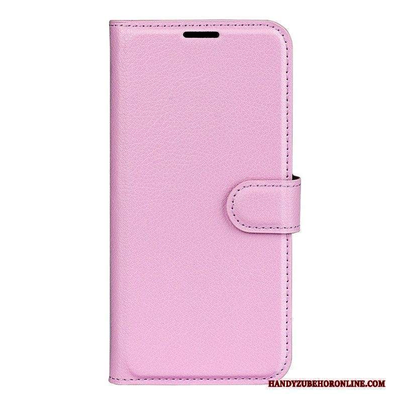 Custodia in pelle Sony Xperia 10 IV Classica Ecopelle Litchi