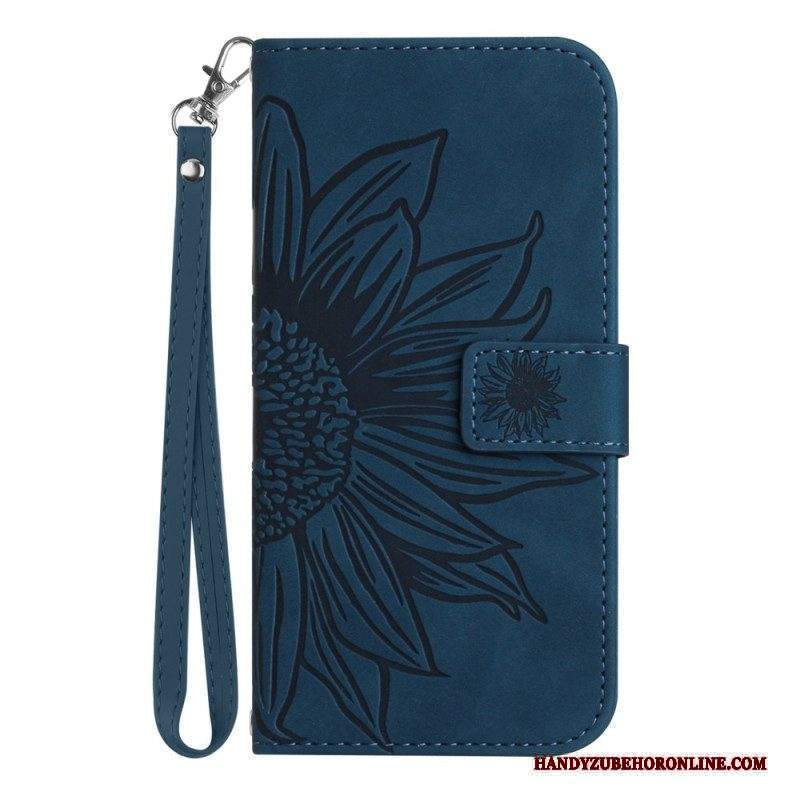 Custodia in pelle Sony Xperia 10 IV Girasole Strappy