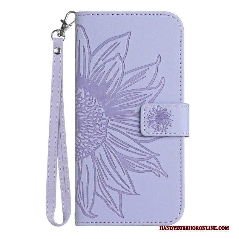 Custodia in pelle Sony Xperia 10 IV Girasole Strappy