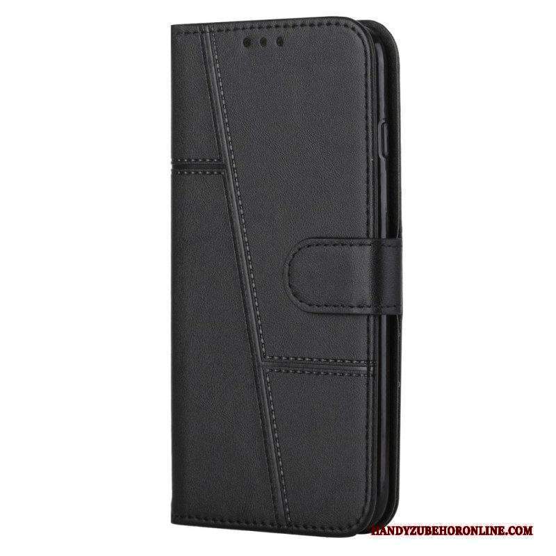 Custodia in pelle Sony Xperia 10 IV Stile Geometrico In Pelle Con Cinturino