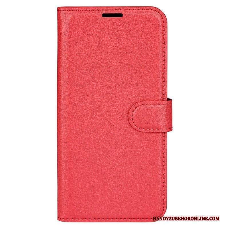 Custodia in pelle Sony Xperia 5 IV Classica Ecopelle Litchi