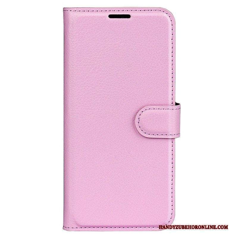 Custodia in pelle Sony Xperia 5 IV Classica Ecopelle Litchi