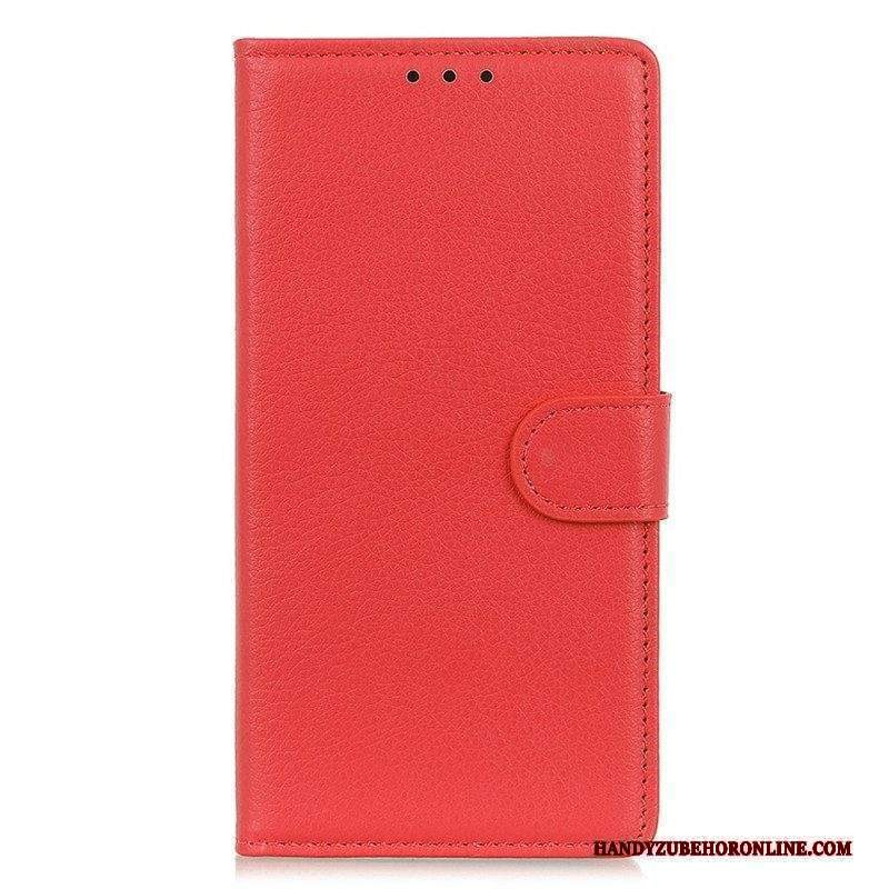 Custodia in pelle Sony Xperia 5 IV Ecopelle Tradizionale Litchi