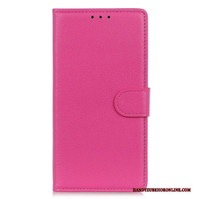 Custodia in pelle Sony Xperia 5 IV Ecopelle Tradizionale Litchi