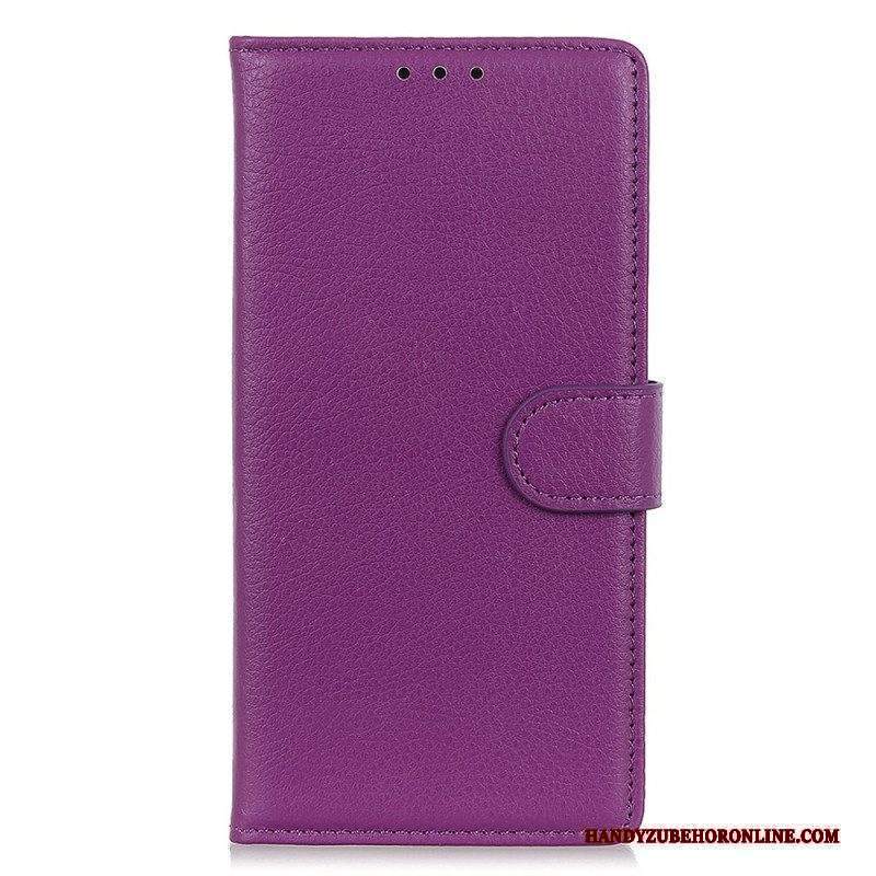 Custodia in pelle Sony Xperia 5 IV Ecopelle Tradizionale Litchi