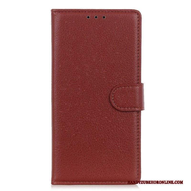 Custodia in pelle Sony Xperia 5 IV Ecopelle Tradizionale Litchi