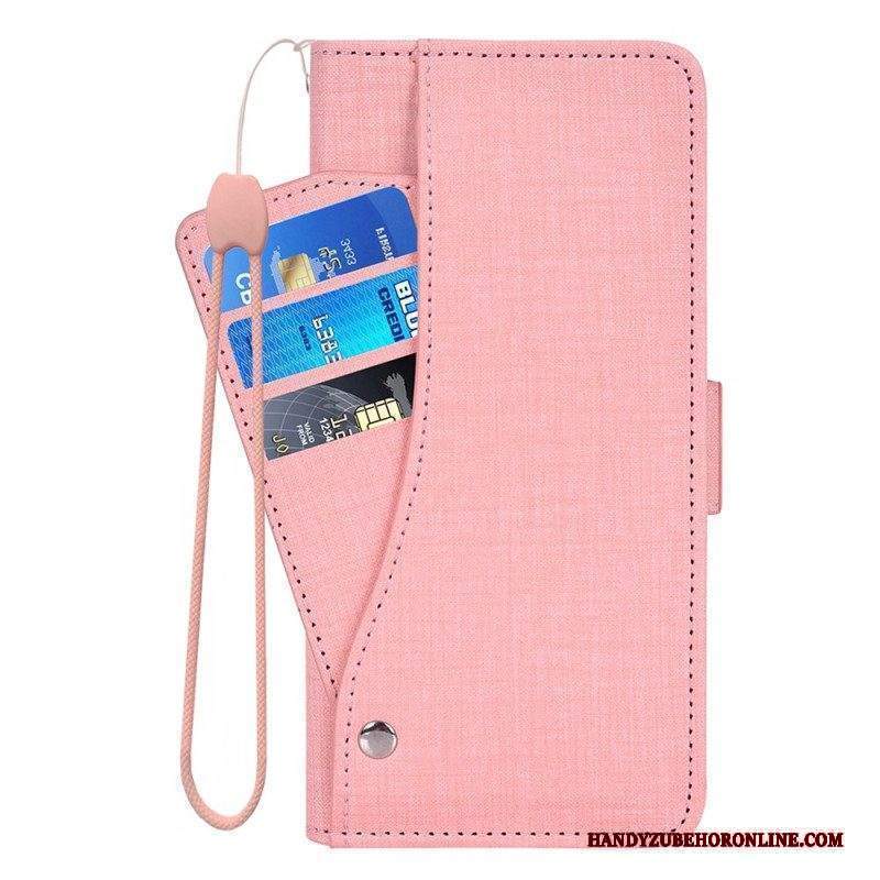 Custodia in pelle Sony Xperia 5 IV Jeans Con Portacarte Girevole