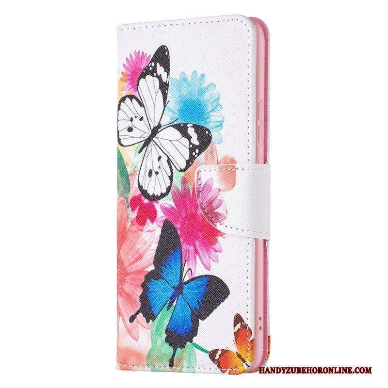 Custodia in pelle Xiaomi 12 / 12X Farfalle E Fiori Dipinti