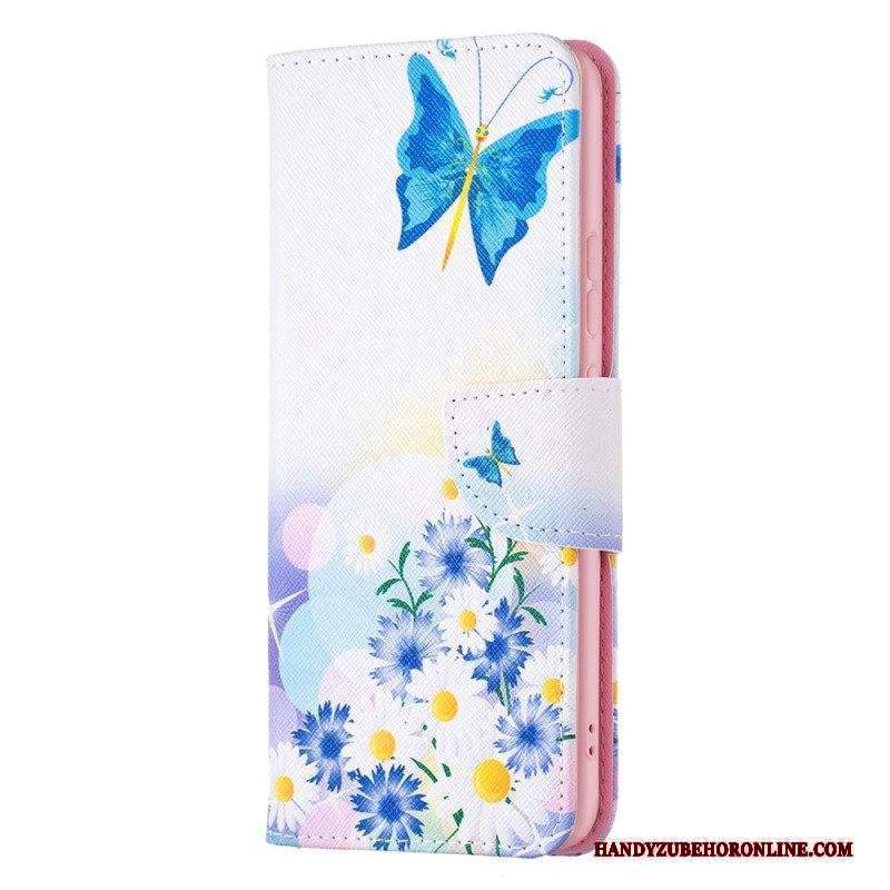 Custodia in pelle Xiaomi 12 / 12X Farfalle E Fiori Dipinti