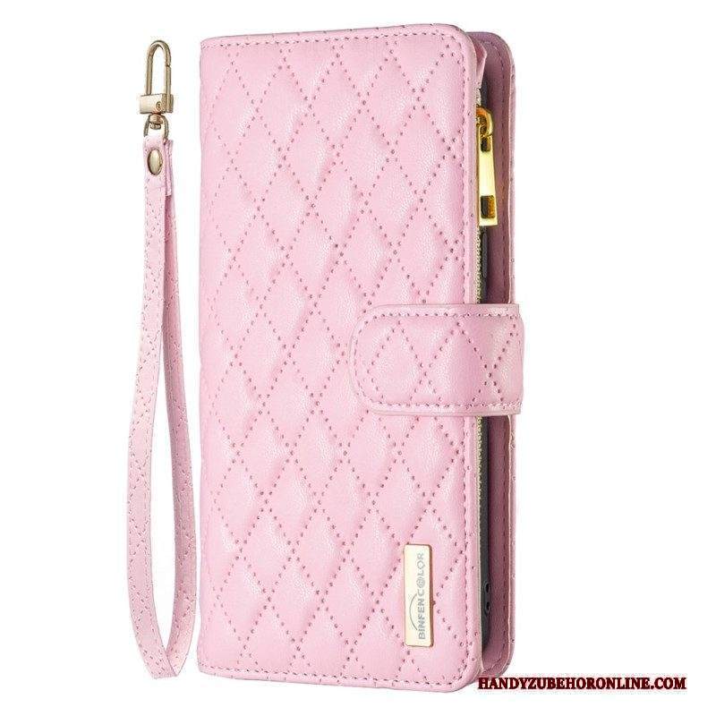 Custodia in pelle Xiaomi 12 Lite Strappy Trapuntato In Stile Colore Binfen