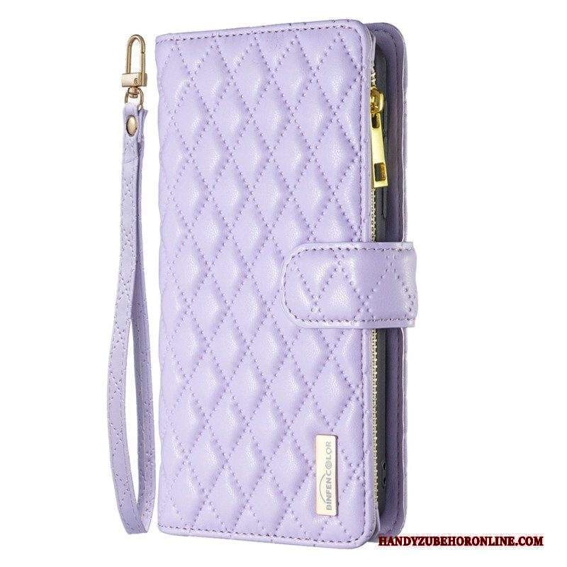 Custodia in pelle Xiaomi 12 Lite Strappy Trapuntato In Stile Colore Binfen