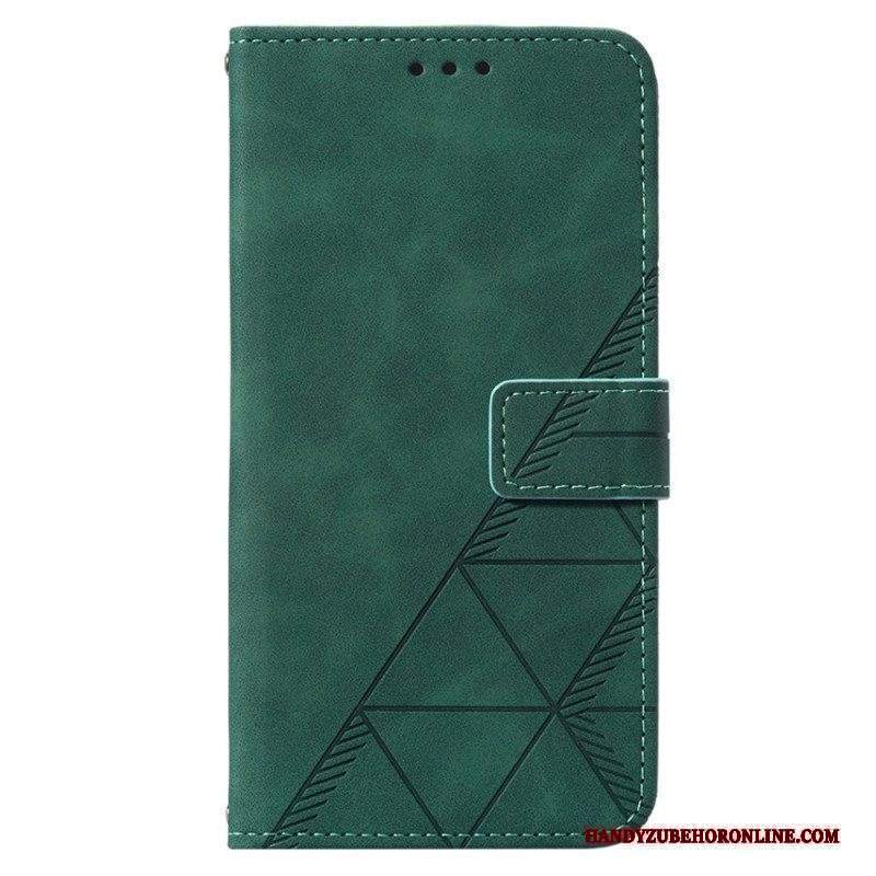 Custodia in pelle Xiaomi 12 Lite Triangoli Con Cordino