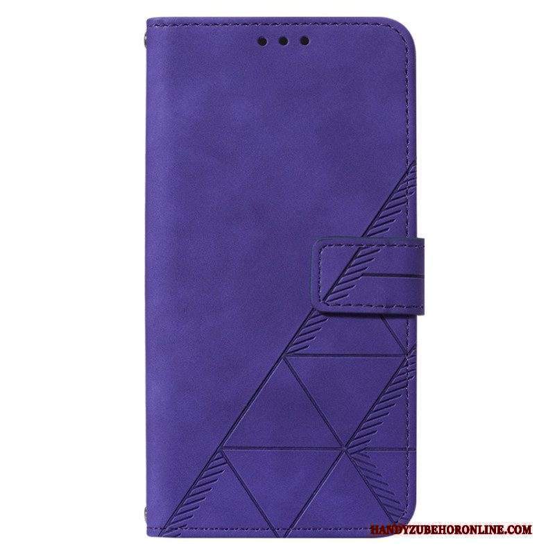 Custodia in pelle Xiaomi 12 Lite Triangoli Con Cordino