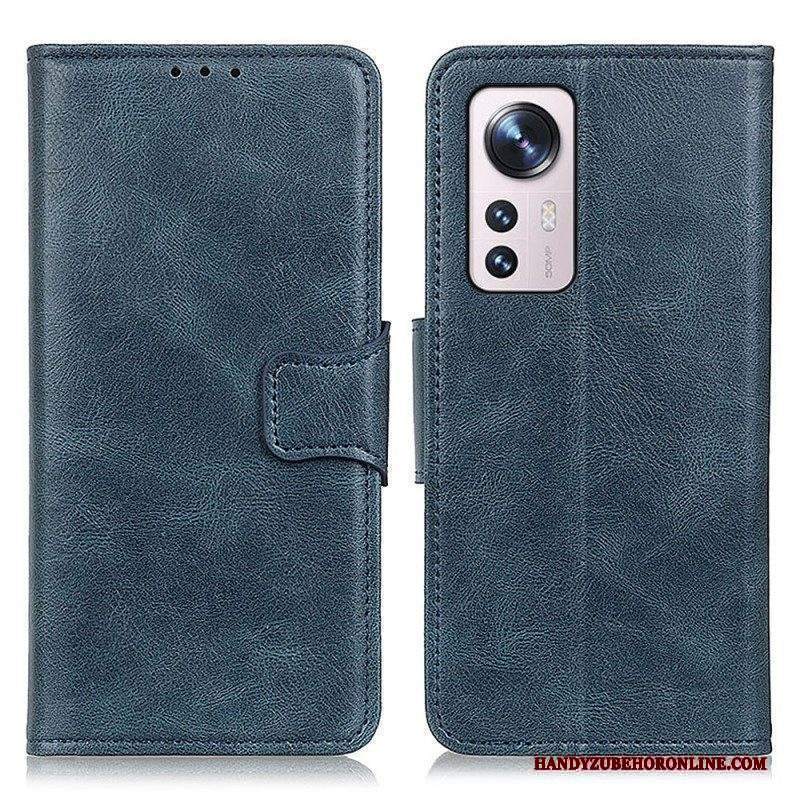 Custodia in pelle Xiaomi 12 Pro Chiusura Reversibile Effetto Pelle