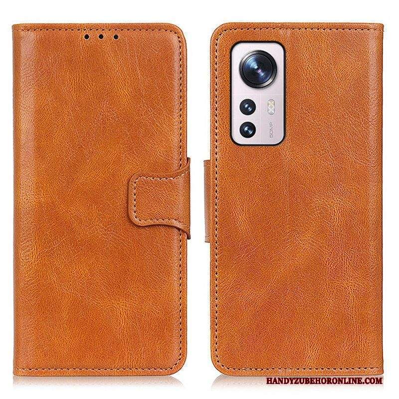 Custodia in pelle Xiaomi 12 Pro Chiusura Reversibile Effetto Pelle