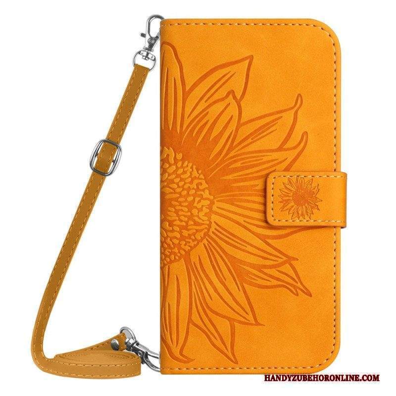 Custodia in pelle Xiaomi 12T / 12T Pro Girasole E Tracolla