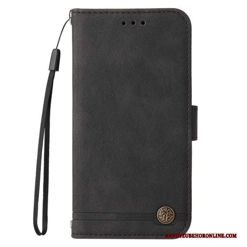 Custodia in pelle Xiaomi 12T / 12T Pro Rivetto Decorativo E Cordino